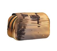 WZYCWB Pair of Mallard Ducks Floating Printing Portable Pencil Case ideal for organizing pens in the office or storing makeup brushes