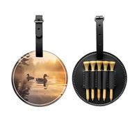 WZYCWB Pair of Mallard Ducks Floating Special Printed Golf tee Storage Bag - Portable Hanging Buckle Design