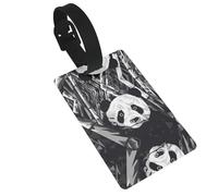 WZYCWB Panda Black and White Drawing Pattern Luggage Tags - Airplane Travel Accessories, Backpack and Luggage Tags
