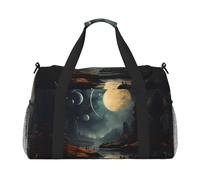 WZYCWB Panda cubs in the forest Handheld travel bag weekend bag fitness yoga bag suitable for fitness and other scenarios, Moon Stars And Planets, One Size