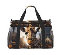 WZYCWB Panda cubs in the forest Handheld travel bag weekend bag fitness yoga bag suitable for fitness and other scenarios, New York Giraffe Street, One Size