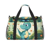 WZYCWB Panda cubs in the forest Handheld travel bag weekend bag fitness yoga bag suitable for fitness and other scenarios, Little Dinosaur In Green Grass, One Size