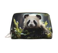 WZYCWB Panda Cubs in The Forest Printed Leather Cosmetic Bag for Women - Stylish and Soft, Durable