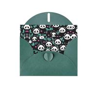 WZYCWB Panda cute face Dark Green Printed Holiday Cards - Perfect for heartwarming holiday greetings