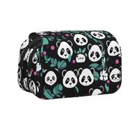 WZYCWB Panda cute face Patterned Portable Pencil Case ideal for organizing pens in the office or storing makeup brushes