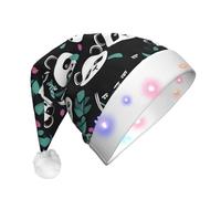WZYCWB Panda cute face Patterned Santa Hat | Plush Glowing Holiday Hat for Christmas, New Year's, and Party Events