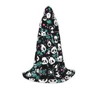 WZYCWB Panda cute face Printed Medium Hooded Cape, Holiday Party Costume, Carnival Party Prop, Sizes S/M/L