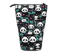 WZYCWB Panda Cute face Printed Retractable Pen Holder Suitable for use as a Simple Cosmetic Bag, Wallet, etc.