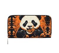 WZYCWB Panda eating food Printed zippered wallet perfect for travel, business, and everyday wear. Holds cell phones and cash.