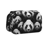 WZYCWB panda head Printing Portable Pencil Case ideal for organizing pens in the office or storing makeup brushes