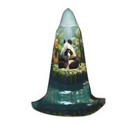 WZYCWB Panda in the pool L Printed youth hooded cloak perfect for wizards and role-play costumes (S-L)