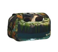 WZYCWB Panda in the pool Printing Portable Pencil Case ideal for organizing pens in the office or storing makeup brushes