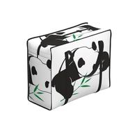 WZYCWB Panda Print Tote Bag for Adults, 48.7L Capacity, Polyester, Zippered, 53x23x40 cm, Foldable with Reinforced Handles