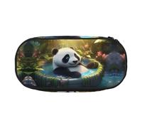 WZYCWB Panda Taking a Bath Large Capacity Pencil Bag - Multifunctional Storage Box, Portable and Durable Pencil Bag for Office and School Supplies