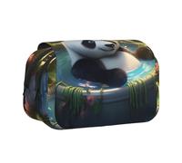 WZYCWB Panda taking a bath Printing Portable Pencil Case ideal for organizing pens in the office or storing makeup brushes