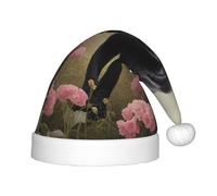 WZYCWB panther among pink flowers Patterned Christmas Hats for Kids, Cute Pointed Hats, Christmas Party Decorations and Gifts for Family Gatherings