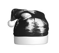 WZYCWB Paris Black Printed Santa Hats - Perfect for Christmas Eve, New Year's Eve, and Holiday Parties