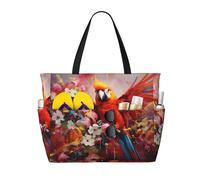 WZYCWB Parrot Art Paintings Beach bag large travel bag gym swimming pool zipper storage bag