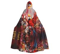 WZYCWB Parrot Art Paintings Patterned ball cape, adult extended wizard robe, masquerade costume, carnival theme party dress