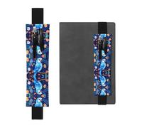 WZYCWB Parrot Illustration Printed Large-Capacity PVC Pen Holder + Creative Diary Pen Bag Set with Elastic Band Anti-Slip Design