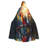 WZYCWB Parrot on a branch Patterned ball cape, adult extended wizard robe, masquerade costume, carnival theme party dress