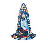 WZYCWB Parrot Print M Printed youth hooded cloak perfect for wizards and role-play costumes (S-L)