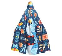WZYCWB Parrot Print Patterned ball cape, adult extended wizard robe, masquerade costume, carnival theme party dress
