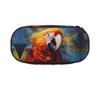 WZYCWB Parrot with Colorful Feathers Large Capacity Pencil Bag - Multifunctional Storage Box, Portable and Durable Pencil Bag for Office and School Supplies