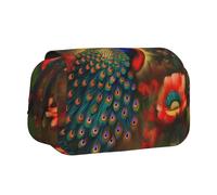 WZYCWB Peacock flowers Patterned Portable Pencil Case ideal for organizing pens in the office or storing makeup brushes