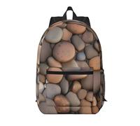 WZYCWB Pebbles in the beach Printed backpack with pockets - suitable for work, business trips, travel, sports