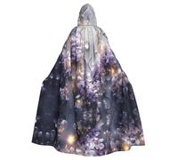 WZYCWB Pendant Violet Flower Patterned ball cape, adult extended wizard robe, masquerade costume, carnival theme party dress