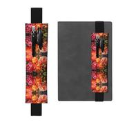 WZYCWB Peonies in Full Bloom Printed Large-Capacity PVC Pen Holder + Creative Diary Pen Bag Set with Elastic Band Anti-Slip Design