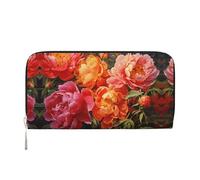WZYCWB Peonies in full bloom Printed zippered wallet perfect for travel, business, and everyday wear. Holds cell phones and cash.