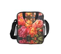 WZYCWB Peonies in full bloom Transparent Shoulder Bag Lunch Handbag with Zipper and Shoulder Strap for Women Men Work Shopping