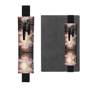 WZYCWB Peony Flowers in Dream Printed Large-Capacity PVC Pen Holder + Creative Diary Pen Bag Set with Elastic Band Anti-Slip Design