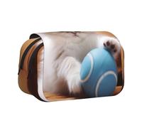 WZYCWB Persian cat playing with a ball Printing Portable Pencil Case ideal for organizing pens in the office or storing makeup brushes