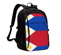 WZYCWB Philippine flag Printed laptop backpack, business men's commuter backpack, computer bag with USB port charging