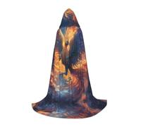 WZYCWB Phoenix Nirvana Printed Small Hooded Cape, Holiday Party Costume, Carnival Party Prop, Sizes S/M/L