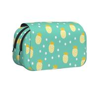 WZYCWB Pineapple Illustration Printing Portable Pencil Case ideal for organizing pens in the office or storing makeup brushes