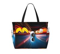 WZYCWB ping-pong Foldable beach travel bag, large capacity beach bag with zipper, perfect for shopping bags, pool, gym, travel shopping,