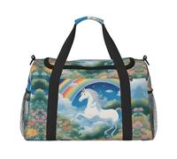 WZYCWB Pink Cartoon Cat Handheld travel bag weekend bag fitness yoga bag suitable for fitness and other scenarios, A Beautiful Unicorns, One Size