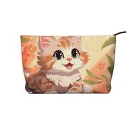 WZYCWB Pink Cartoon Cat Patterned Toiletry Storage Bag, Essential for organizing Cosmetics and Skincare Products.