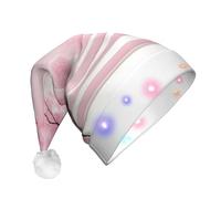 WZYCWB Pink cherry blossom staircase Adult Santa Hats, Plush New Year Christmas Party Gifts, Unisex New Year LED Light Santa Hats