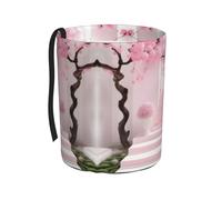 WZYCWB Pink Cherry Blossom Staircase Hanging car Trash can, Practical and Convenient, Suitable for Multiple car Models, Providing Ideal Storage Space