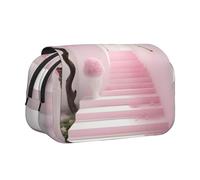 WZYCWB Pink cherry blossom staircase Portable Pencil Case ideal for organizing pens in the office or storing makeup brushes