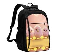 WZYCWB Pink Chick Printed laptop backpack, business men's commuter backpack, computer bag with USB port charging