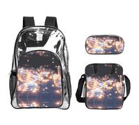 WZYCWB Pink Firefly Printed backpack set | Lunch bag and pencil case | Perfect for work, business trips, and vacations.