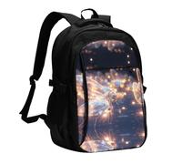 WZYCWB Pink Firefly Printed laptop backpack, business men's commuter backpack, computer bag with USB port charging