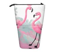 WZYCWB Pink Flamingo Retractable Storage Container for Pen Holders, Makeup Brush Holders, or Coin Drawstring Bags.