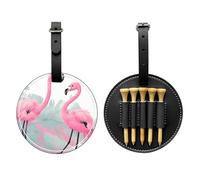 WZYCWB Pink Flamingo Special Printed Golf tee Storage Bag - Portable Hanging Buckle Design